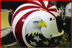 Red White and Blue Eagle Helmet